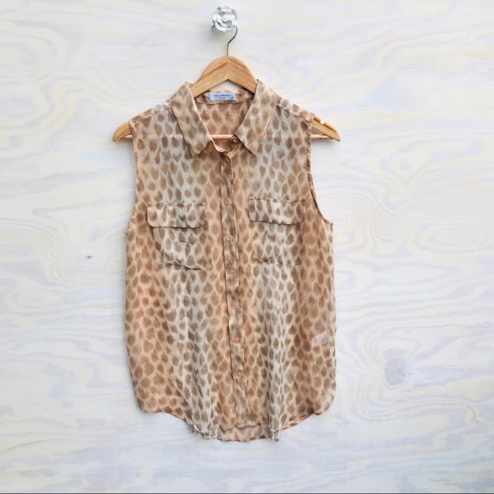 Equipment Femme Sheer silk sleeveless top size L